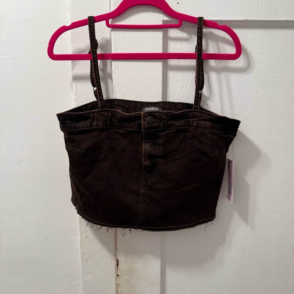 Wild Fable Brown Denim Top